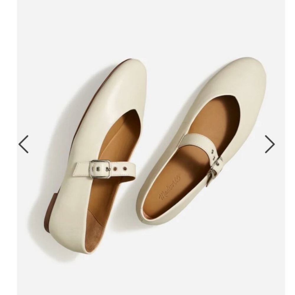 Madewell $138 The Beverley Mary Jane Ballet Flat Ecru Size 9 NP285